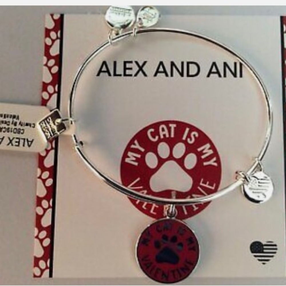Brand New Alex and Ani My Cat Is My Valentine Bracelet